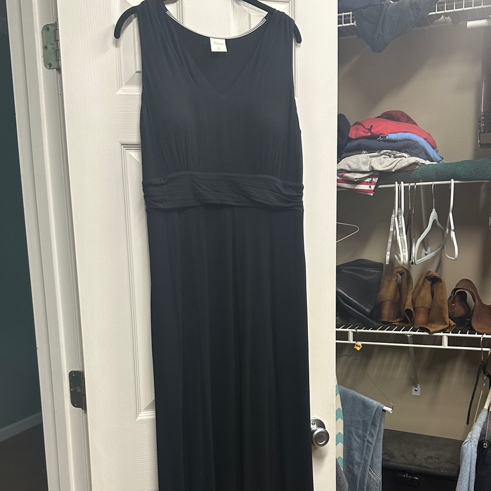 Soma Black Sleeveless V-Neck Maxi Dress with Gathered Waist